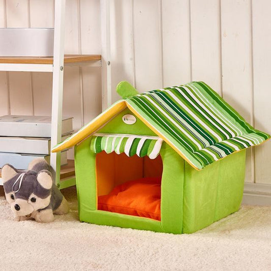 Soft indoor cottage-style pet house for cats and small dogs – PawPeace™